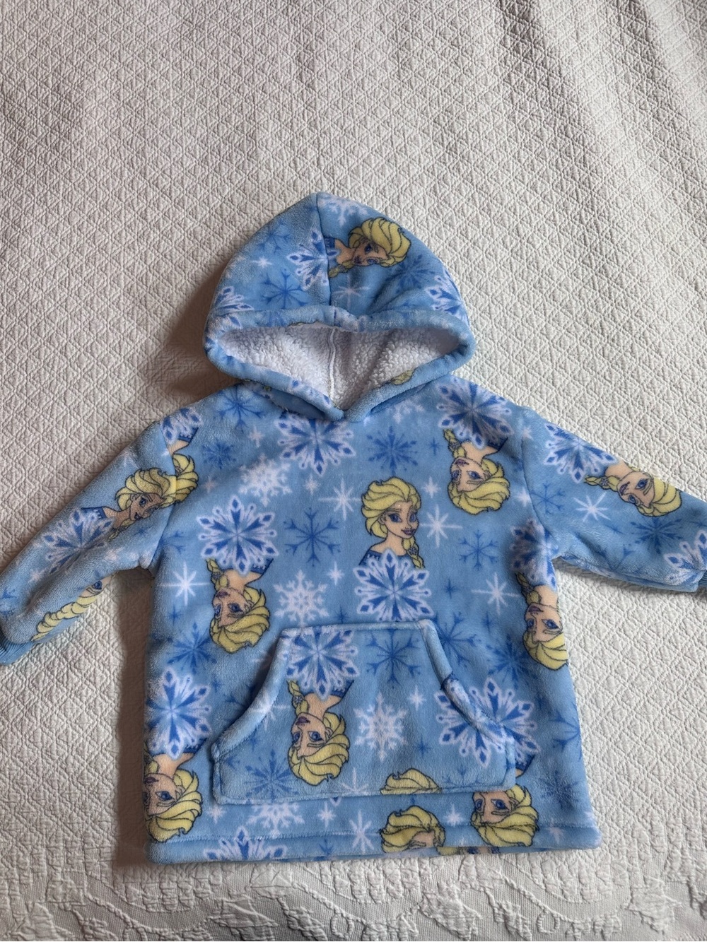 Disney Frozen Elsa Girls Sherpa Lined Fleece Hoodie 2T Blue